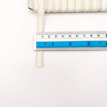 3 Yards, 5mm Flanged Insertion Piping on 10mm Band, White Fabric Trim